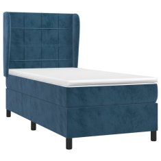 Greatstore Box spring postel s matrací tmavě modrá 80 x 200 cm samet