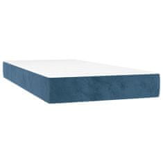 Greatstore Box spring postel s matrací tmavě modrá 80 x 200 cm samet