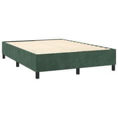 Vidaxl Box spring postel s matrací tmavě zelená 140x190 cm samet