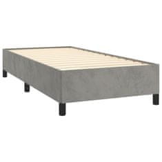 Greatstore Box spring postel s matrací světle šedá 90x200 cm samet