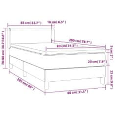 Greatstore Box spring postel s matrací cappuccino 80 x 200 cm umělá kůže