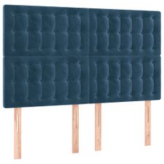 Greatstore Box spring postel s matrací tmavě modrá 140x200 cm samet