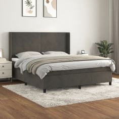 Petromila Box spring postel s matrací tmavě šedá 160x200 cm samet