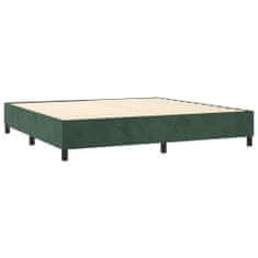 Greatstore Box spring postel s matrací tmavě zelená 200x200 cm samet