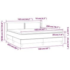 Petromila Box spring postel s matrací šedá 160x200 cm umělá kůže