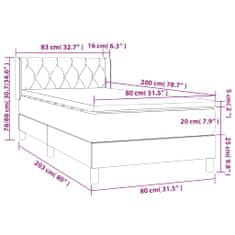 Vidaxl Box spring postel s matrací světle šedá 80 x 200 cm textil