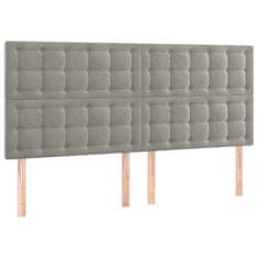 Greatstore Box spring postel s matrací světle šedá 200x200 cm samet