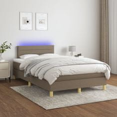 shumee Box spring postel s matrací a LED taupe 120x190 cm textil