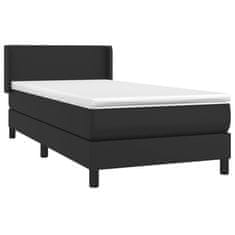 Greatstore Box spring postel s matrací černá 90x200 cm umělá kůže