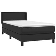 Greatstore Box spring postel s matrací černá 90x200 cm umělá kůže