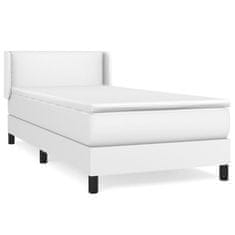 Greatstore Box spring postel s matrací bílá 100x200 cm umělá kůže