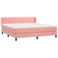 Greatstore Box spring postel s matrací růžová 180x200 cm samet