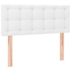 Greatstore Box spring postel s matrací bílá 90x190 cm umělá kůže