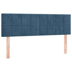 Greatstore Box spring postel s matrací tmavě modrá 140x200 cm samet