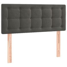 Greatstore Box spring postel s matrací tmavě šedá 100x200 cm samet