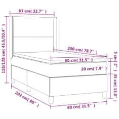 Petromila Box spring postel matrace a LED cappuccino 80x200 cm umělá kůže