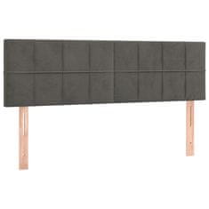 Greatstore Box spring postel s matrací tmavě šedá 140x200 cm samet