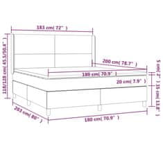 Petromila Box spring postel s matrací světle šedá 180x200 cm samet