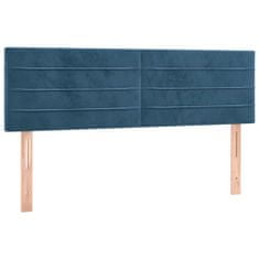 Greatstore Box spring postel s matrací tmavě modrá 140x200 cm samet