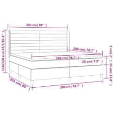 Greatstore Box spring postel s matrací tmavě modrá 200x200 cm samet