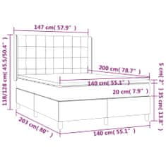 Petromila Box spring postel s matrací světle šedá 140 x 200 cm textil