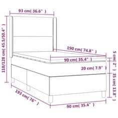 Greatstore Box spring postel s matrací tmavě zelená 90x190 cm samet