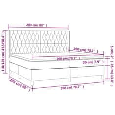 Petromila Box spring postel s matrací taupe 200x200 cm textil