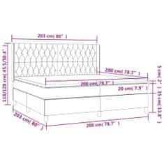 Greatstore Box spring postel s matrací černá 200x200 cm samet