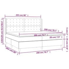 Greatstore Box spring postel s matrací tmavě zelená 200x200 cm samet