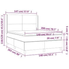 Petromila Box spring postel s matrací světle šedá 140x200 cm samet
