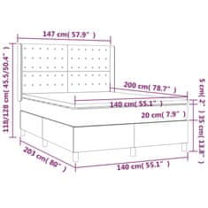 Greatstore Box spring postel s matrací tmavě modrá 140x200 cm samet