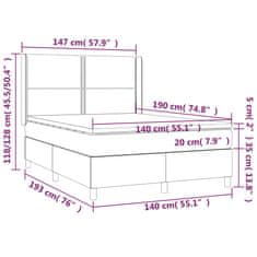 Vidaxl Box spring postel s matrací tmavě zelená 140x190 cm samet