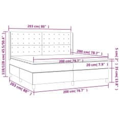 Greatstore Box spring postel s matrací černá 200x200 cm samet