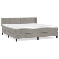 Greatstore Box spring postel s matrací světle šedá 160x200 cm samet