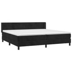 Greatstore Box spring postel s matrací černá 200x200 cm samet