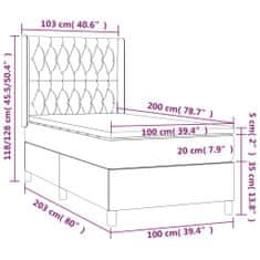 Greatstore Box spring postel s matrací černá 100 x 200 cm textil