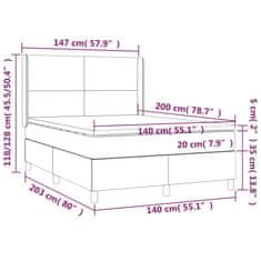 Petromila Box spring postel s matrací tmavě šedá 140x200 cm samet