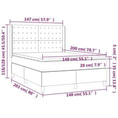 Vidaxl Box spring postel s matrací růžová 140x200 cm samet