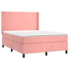 Petromila Box spring postel s matrací růžová 140x190 cm samet