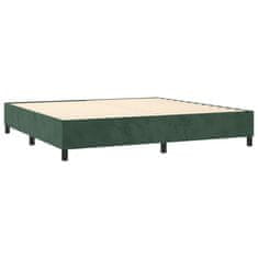 Greatstore Box spring postel s matrací tmavě zelená 200x200 cm samet