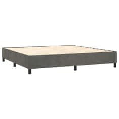 Greatstore Box spring postel s matrací tmavě šedá 180x200 cm samet