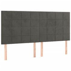 Greatstore Box spring postel s matrací tmavě šedá 180x200 cm samet