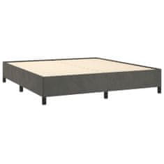 Greatstore Box spring postel s matrací tmavě šedá 160x200 cm samet