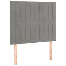 Vidaxl Box spring postel s matrací světle šedá 90x200 cm samet