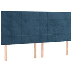 Greatstore Box spring postel s matrací tmavě modrá 160x200 cm samet