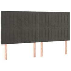 Greatstore Box spring postel s matrací tmavě šedá 160x200 cm samet