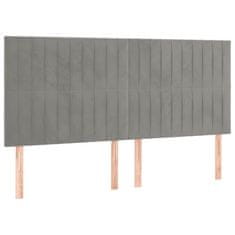 Greatstore Box spring postel s matrací světle šedá 160x200 cm samet