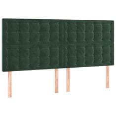 Greatstore Box spring postel s matrací tmavě zelená 200x200 cm samet