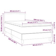 Petromila Box spring postel s matrací bílá 80 x 200 cm umělá kůže