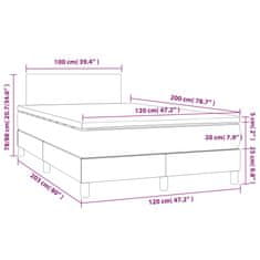 Petromila Box spring postel s matrací tmavě šedá 120 x 200 cm samet